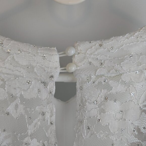 Speechless Kids Girls Formal Dress Size 8 Blue Floral Sleeveless Pearls Ballgown - Picture 5 of 8